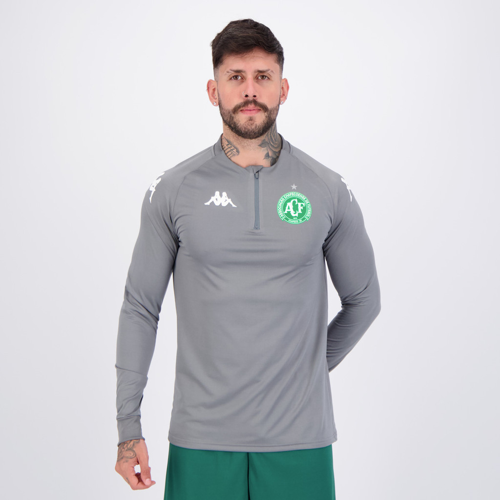 Blusão Kappa Chapecoense 2025 Goleiro Treino Cinza