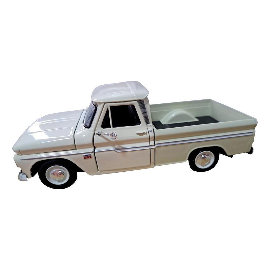 Miniatura Chevrolet Chevy C-10 Pickup 1966 Motormax Metal Creme 1/24