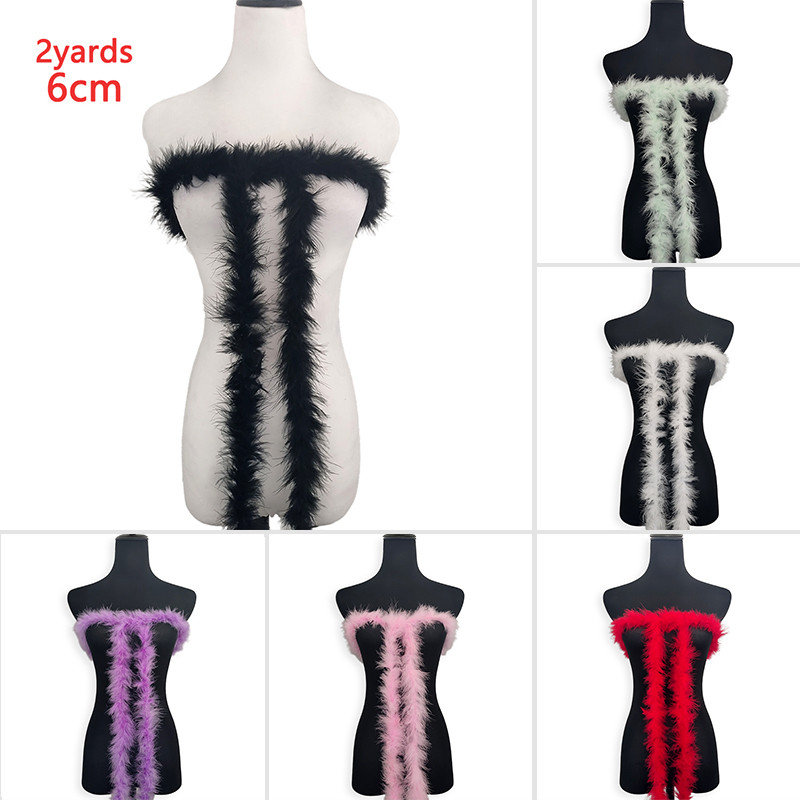 6cm Tira De Penas De Peru Branco Preto Para Vestido Roupas Chapéus Fazendo Costura Guarnição Boa Acessórios De Festa Gro