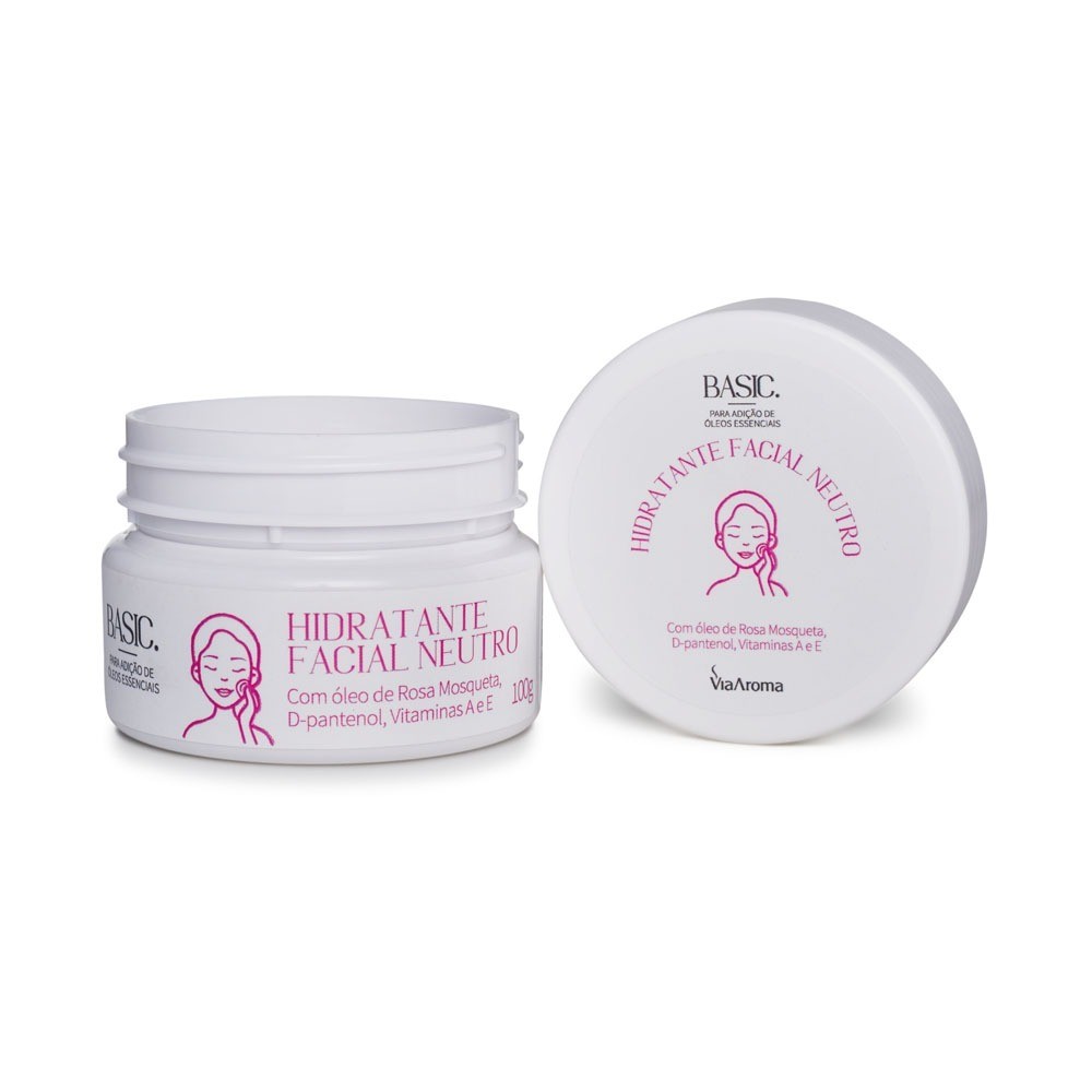 Hidratante Facial Neutro Linha Basic Via Aroma – 100g em Oferta na Shopee