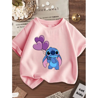 Camiseta Blusinha Menina  Stitch Infantil Juvenil 100% Algodão em Oferta na Shopee