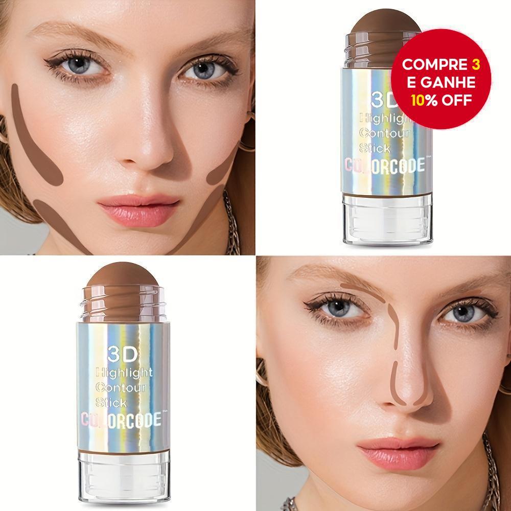 Novo Bastão de Contorno Multi-Funcional - Corretivo Matte, Base, Bronzeador; Creme de Contorno Sólido à Prova d'Água