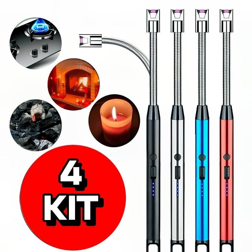 Kit  Acendedor de Plasma Ecológico para Fogão Velas Camping Usb Luxo em Oferta na Shopee