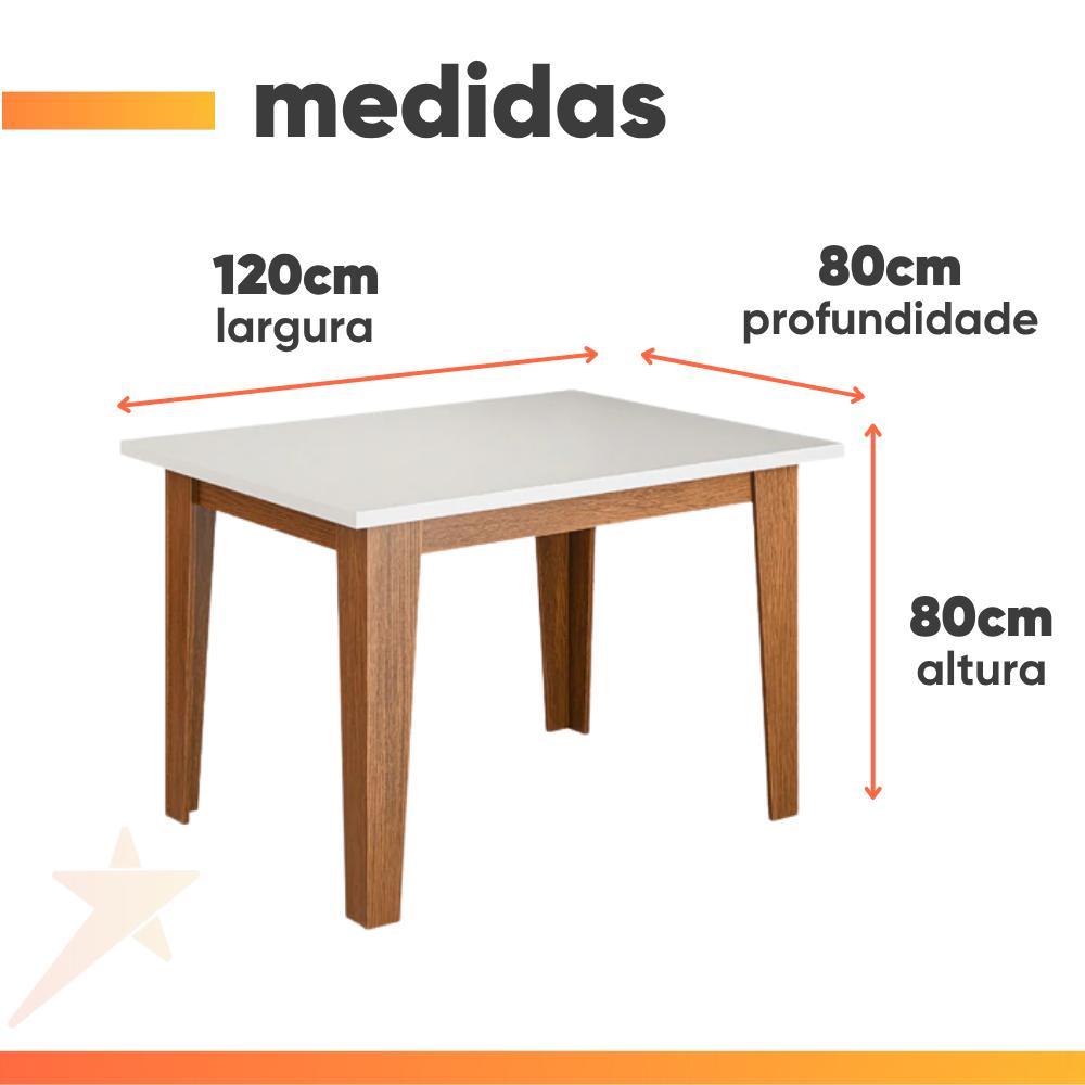 Detalhes do Conjunto Sala de Jantar Mesa Miami 1,20m 4 Cadeiras Santiago Dobuê