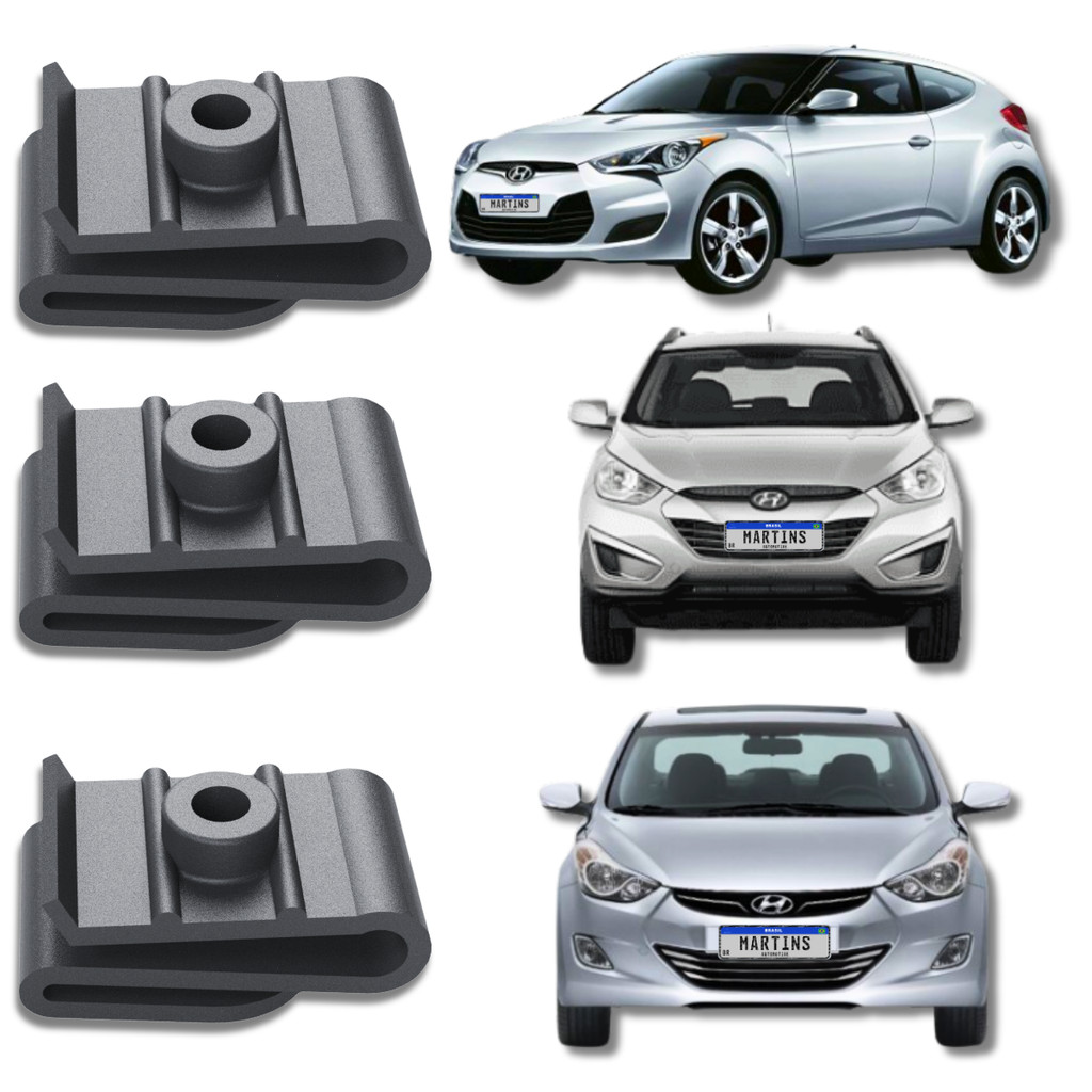 10 Bucha Porca Plástica Parabarro Dianteiro Atos Elantra  Santa Fe Sonata Tucson Veloster