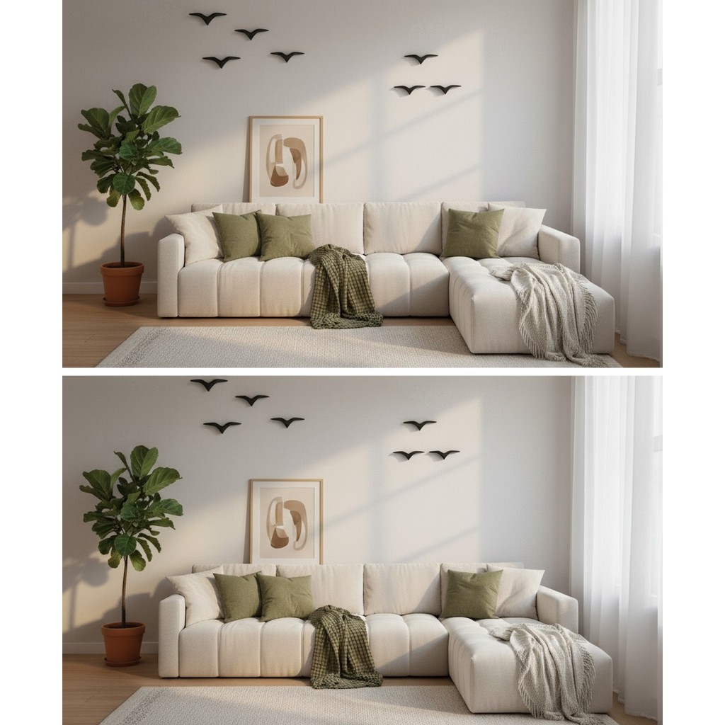 Andorinha Decoração de Parede 3D Design Moderno e Elegante