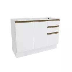 Balcão De Pia Celeste Kappesberg 100% Mdf 2 Portas 3 Gavetas