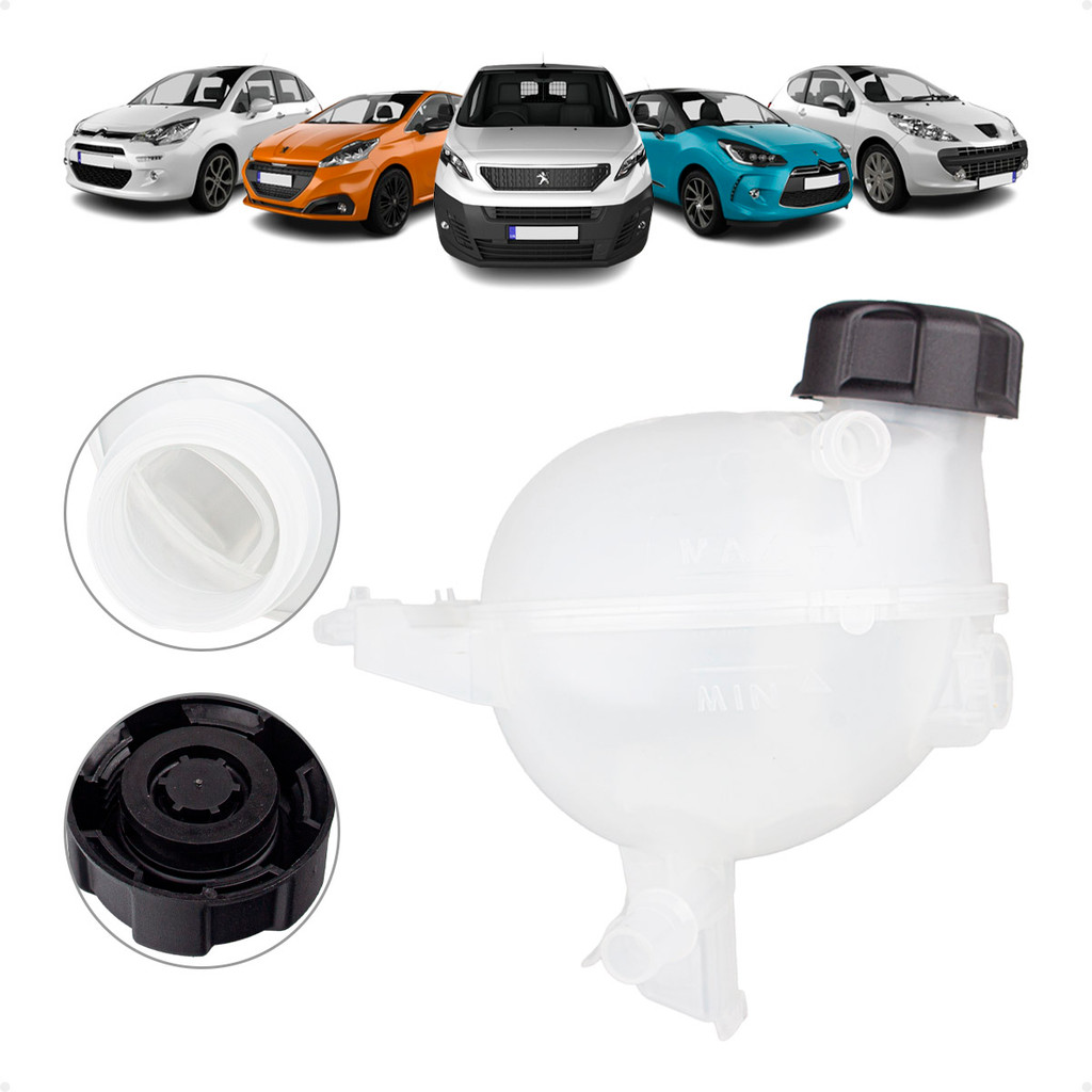 Reservatório de Água Expansão Peugeot 207 08-14/ 208 1.5 1.2 13-20/ Expert 1.5 1.6/ Citroën C3 AirCross Picass Ds3 Jumpy
