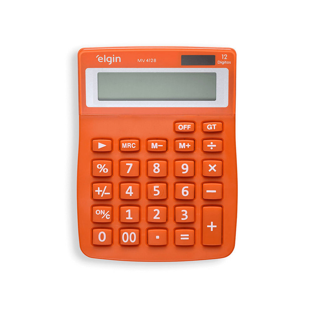 Calculadora de Mesa 4128 Laranja - 12 Dígitos Função Correção GPM Erase