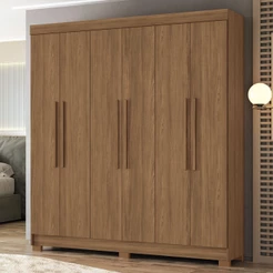 Guarda-Roupa Casal Ampére 6 Portas 2 Gavetas - Pnr Móveis
