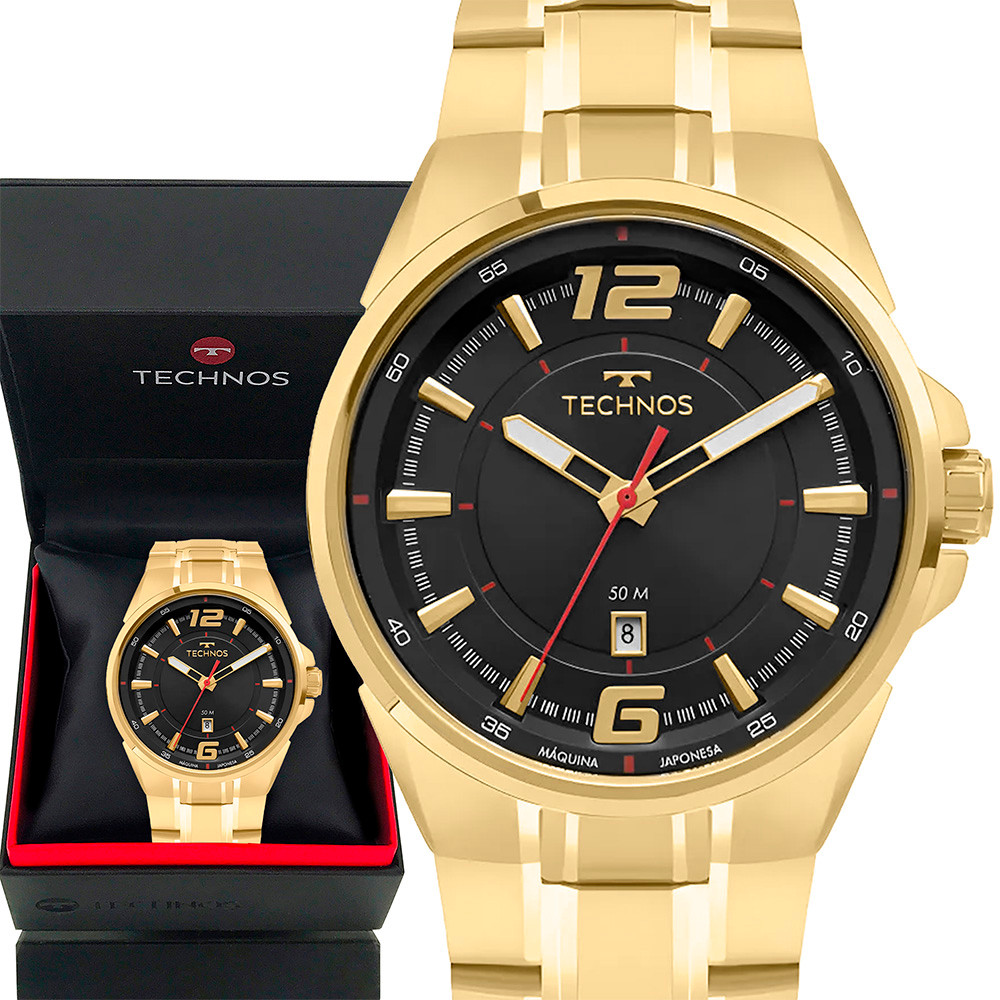 Relógio Technos Masculino 1 Ano De Garantia Dourado Luxo em Oferta na Shopee