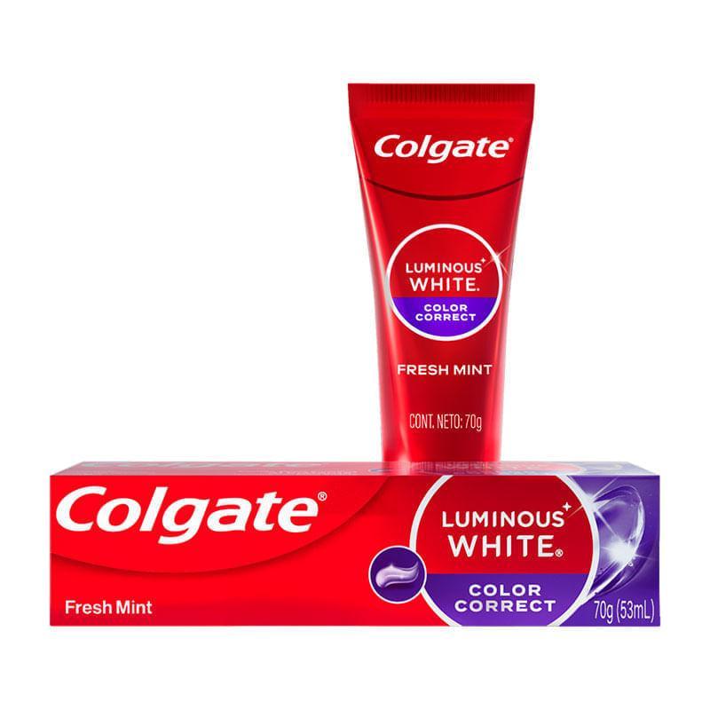 Creme Dental Colgate Luminous White Color Correct Fresh Mint 70g em Oferta na Shopee
