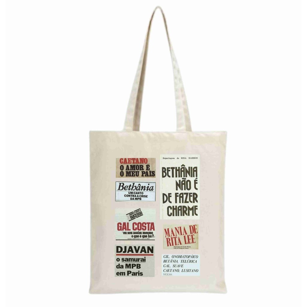 Bolsa Sacola Ecobag Ecologica algodão estampa MPB brasilidades em Oferta na Shopee