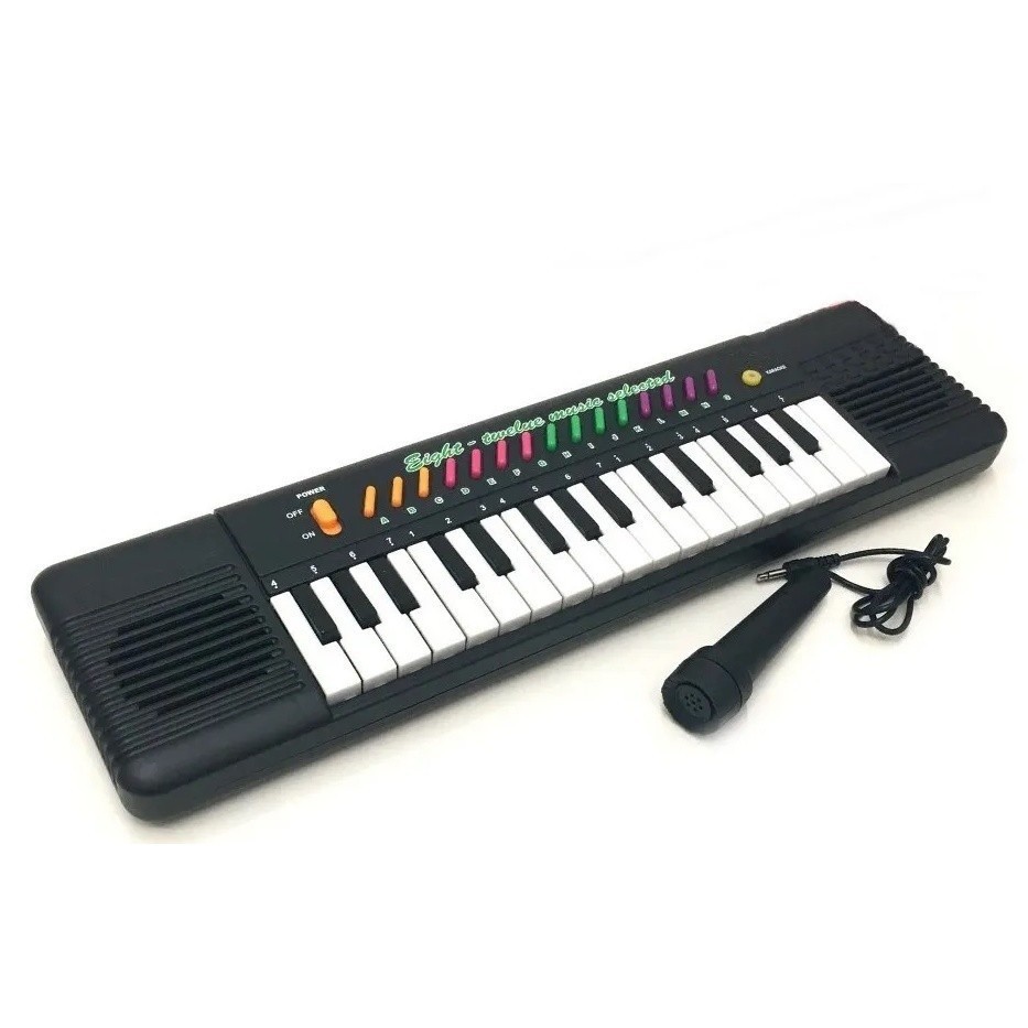 Teclado Piano Musical Infantil com Microfone | Brinquedo Educativo Karaokê para Criança e Bebê
