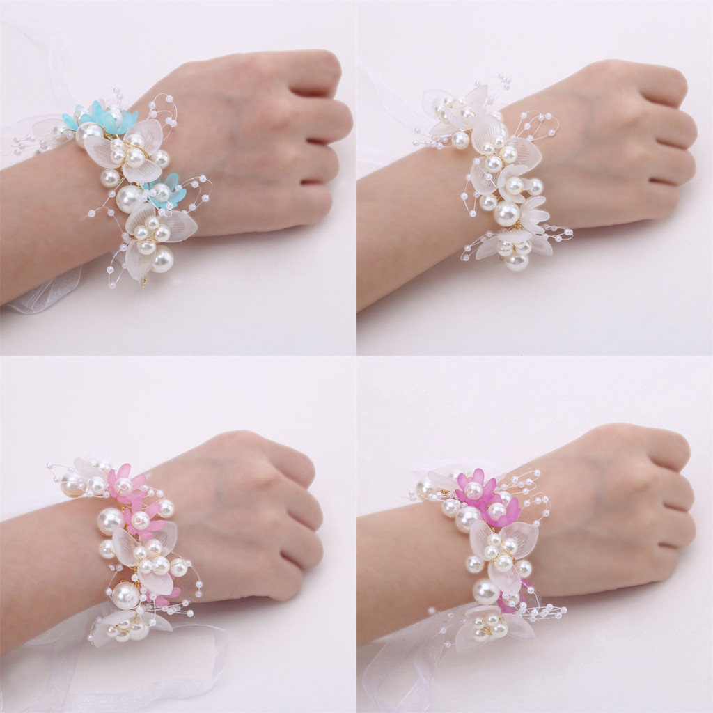 Pulseira ou Tiara Infantil Fada de Pérolas e Flores – Acessório de Festa e Daminha