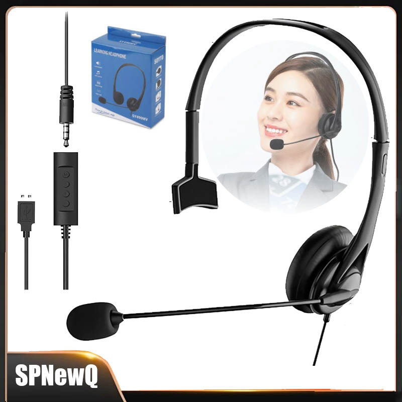 Fone De Ouvido Removíve Com Microfone Usb Headset Call Center Um Lado