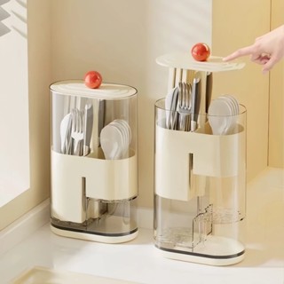 Organizador de Talheres com Tampa e Escorredor – Porta Talheres Antipoeira e Drenante para Cozinha em Oferta na Shopee