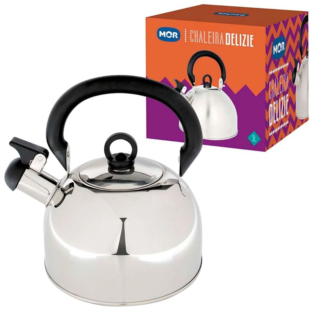 Chaleira Aço Inox 3 Litros Delizie 7703 - Mor em Oferta na Shopee