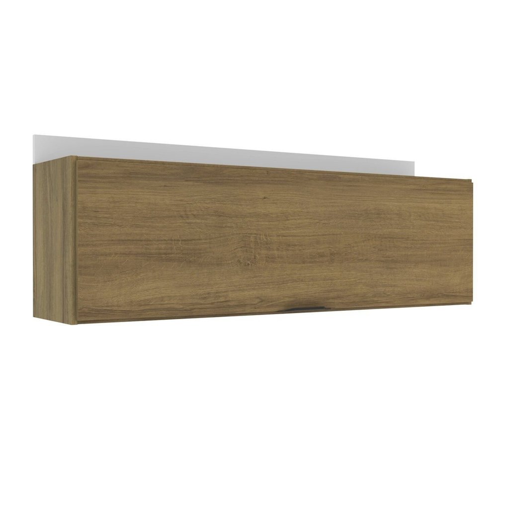 Armário Aéreo de Cozinha 1 Porta Basculante 120cm Valencia Yescasa Marrom/Mel/Branco