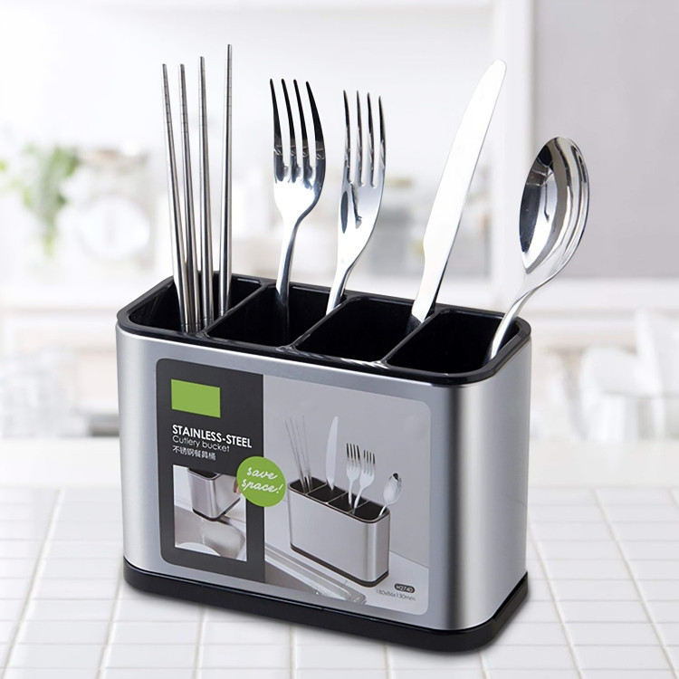 Porta Talheres Escorredor Aço Inox Vazado Pia Cozinha em Oferta na Shopee