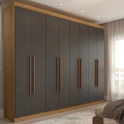 Guarda-Roupa Casal Ele e Ela 8 Portas 4 Gavetas 8 Prateleiras - Panorama Móveis