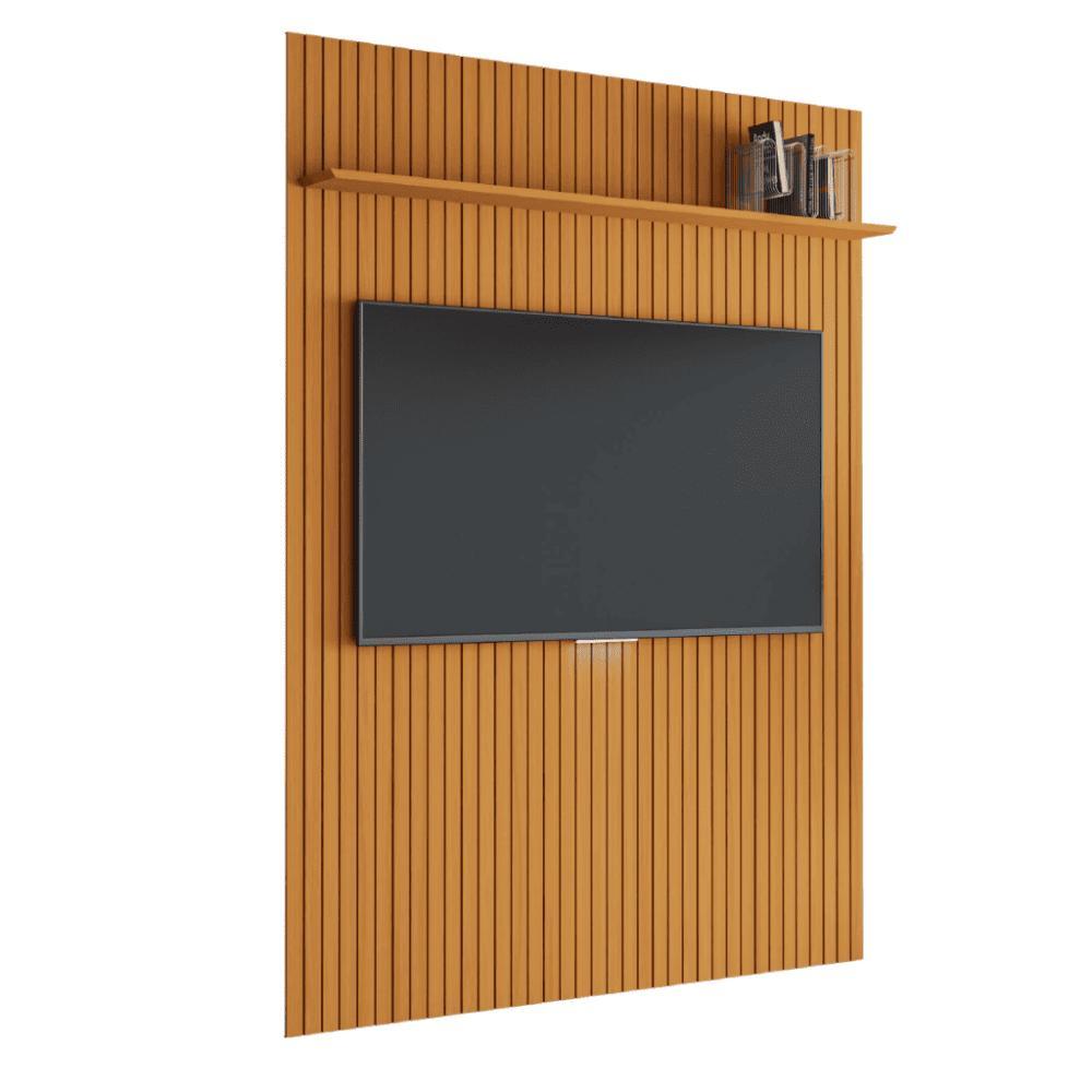 Painel para TV até 55 Polegadas 1,39x2,40m Ripado com Prateleira Arbo Cedro EDN em Oferta na Shopee