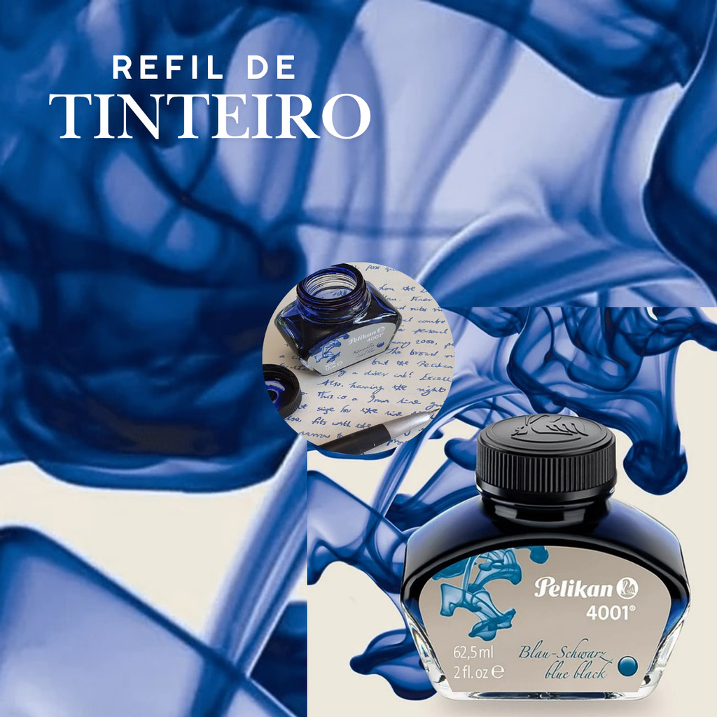 Tinta Caneta Tinteiro Nankin 30ml Profissional Azul Escuro - Pelikan