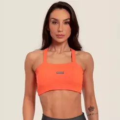 Top Faixa Com Recortes Laranja Energia Com Bojo