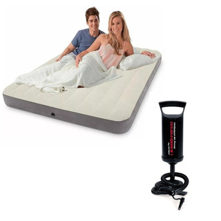 Colchao Inflável Queen INTEX Dura Beam Fiber Tech #64103 + Bomba de Inflar Quick 1 #68612