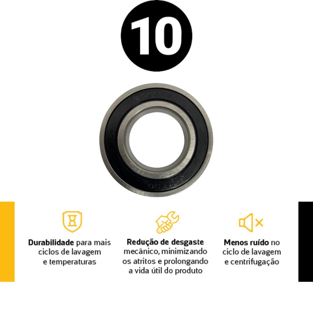 Kit 10 ROLAMENTOS 60062Rs Original Brastemp Lavadoras Consul Bwq Bwl Bwk Bwg Bwu Bwt Bwf Bwm Bwh nfe