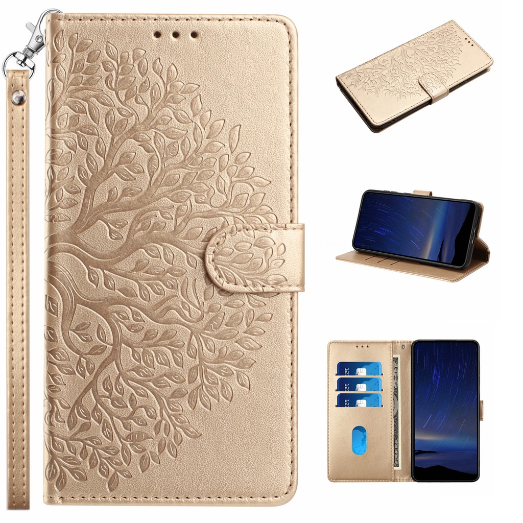 Samsung Galaxy A13 A23 A33 A53 A73 A22 A32 A52 A52S A12 A72 A51 A71 A50S 4G 5G Árvore Carteira De Couro Flip Capa Protet