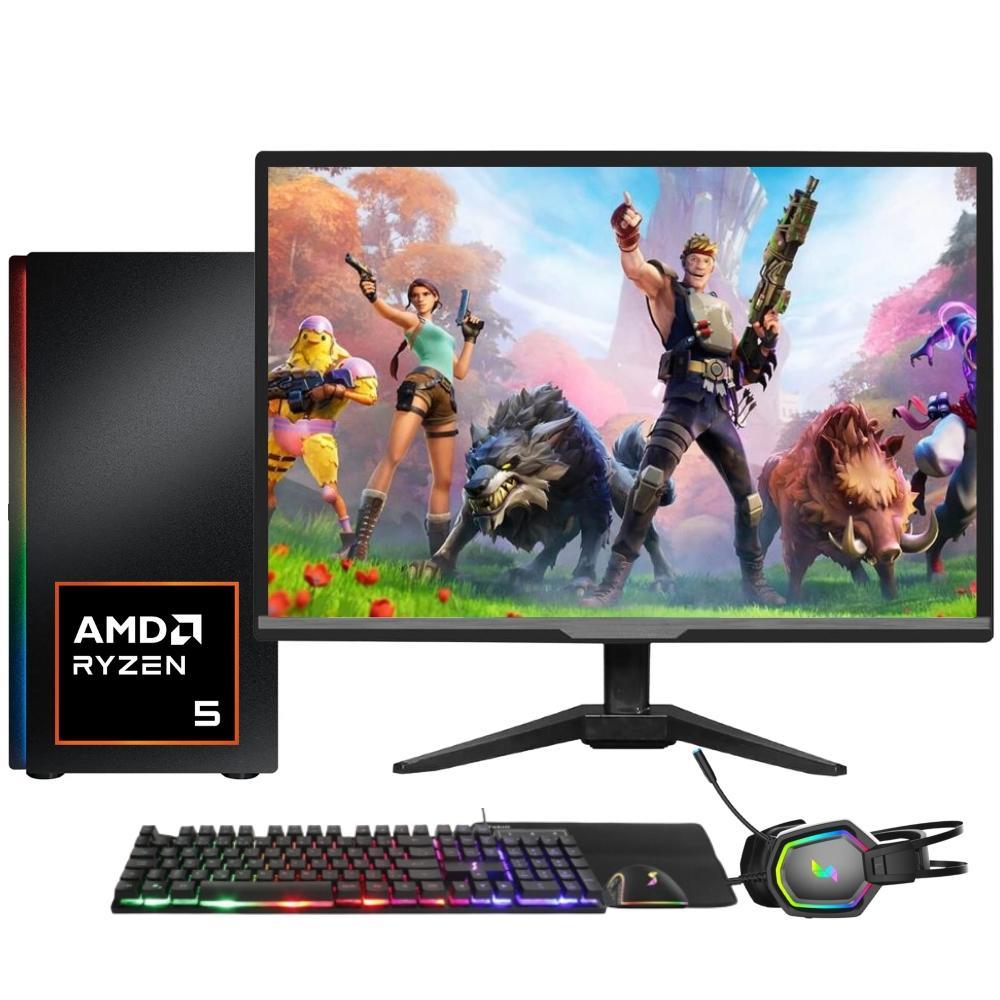 Pc Gamer Skill RGB Amd Ryzen 5 5600gt, Monitor LED 20",Kit Gamer, 8gb Ddr4, SSD 256gb, Fonte 500w Sgx-0062a