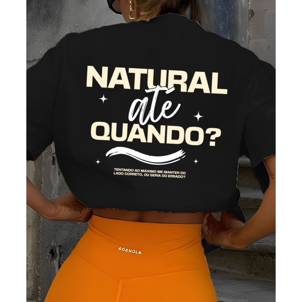 Camiseta Feminina Oversized 100% Algodão Casual Fitness Blogeura Fit Treino Academia Natural?