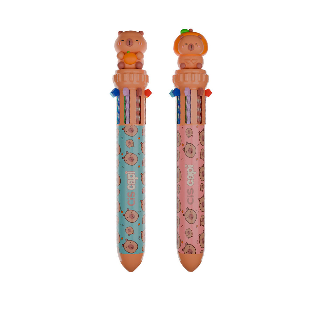 Caneta esferográfica 0.7mm 10 cores Capi unidade Cis