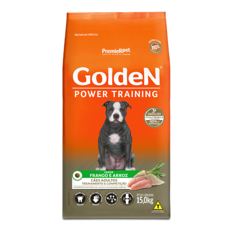 Ração GoldeN Power Training Cachorros Adultos Frango e Arroz 15,0kg em Oferta na Shopee