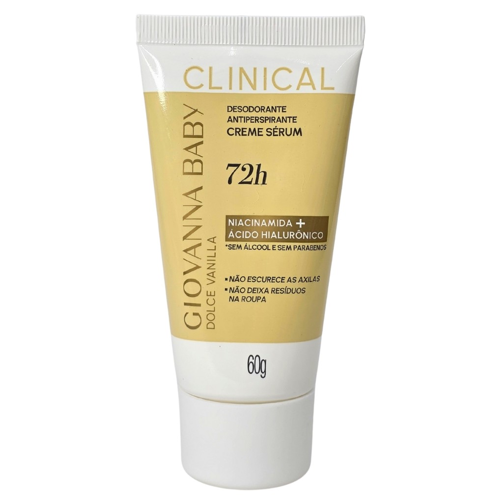 Desodorante Creme Sérum Bisnaga Dolce Vanilla Clinical 72h Vegano Giovanna Baby 60g