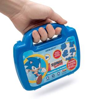 Massinha de Modelar Maleta Sonic - Kit c/ 150g 10 Cores + 5 Moldes Leo&Leo Leonora - 10367 em Oferta na Shopee