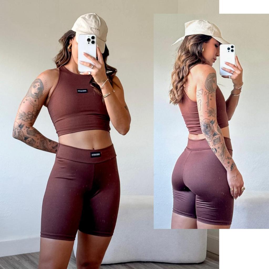 conjunto feminino academia Conjunto fitness short legging top academia embutido bermuda legging zero transparencia em Oferta na Shopee