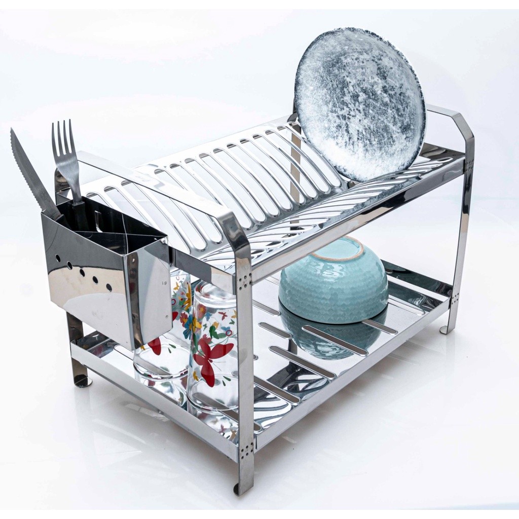 Escorredor de Louças Inox 20 Pratos - Loja de 1 Tudo em Oferta na Shopee