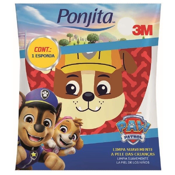 Esponja de Banho Ponjita Infantil Patrulha Canina 3M Rubble