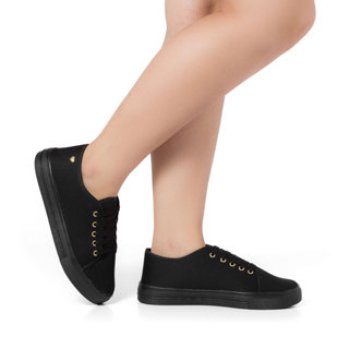 Tênis Feminino Pingente Coração sapato Casual Preto Preto em Oferta na Shopee