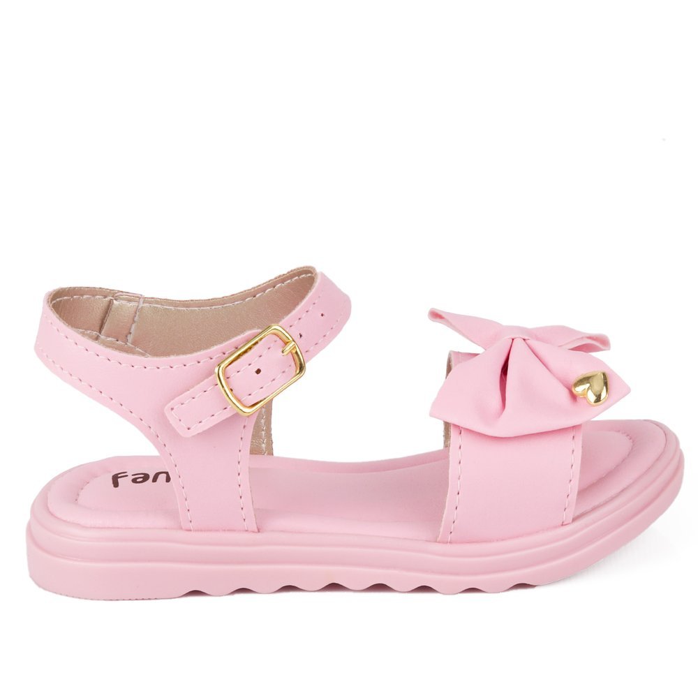 Detalhes do Sandália Infantil Menina Com Laço Super Confotável Leve - Rosa