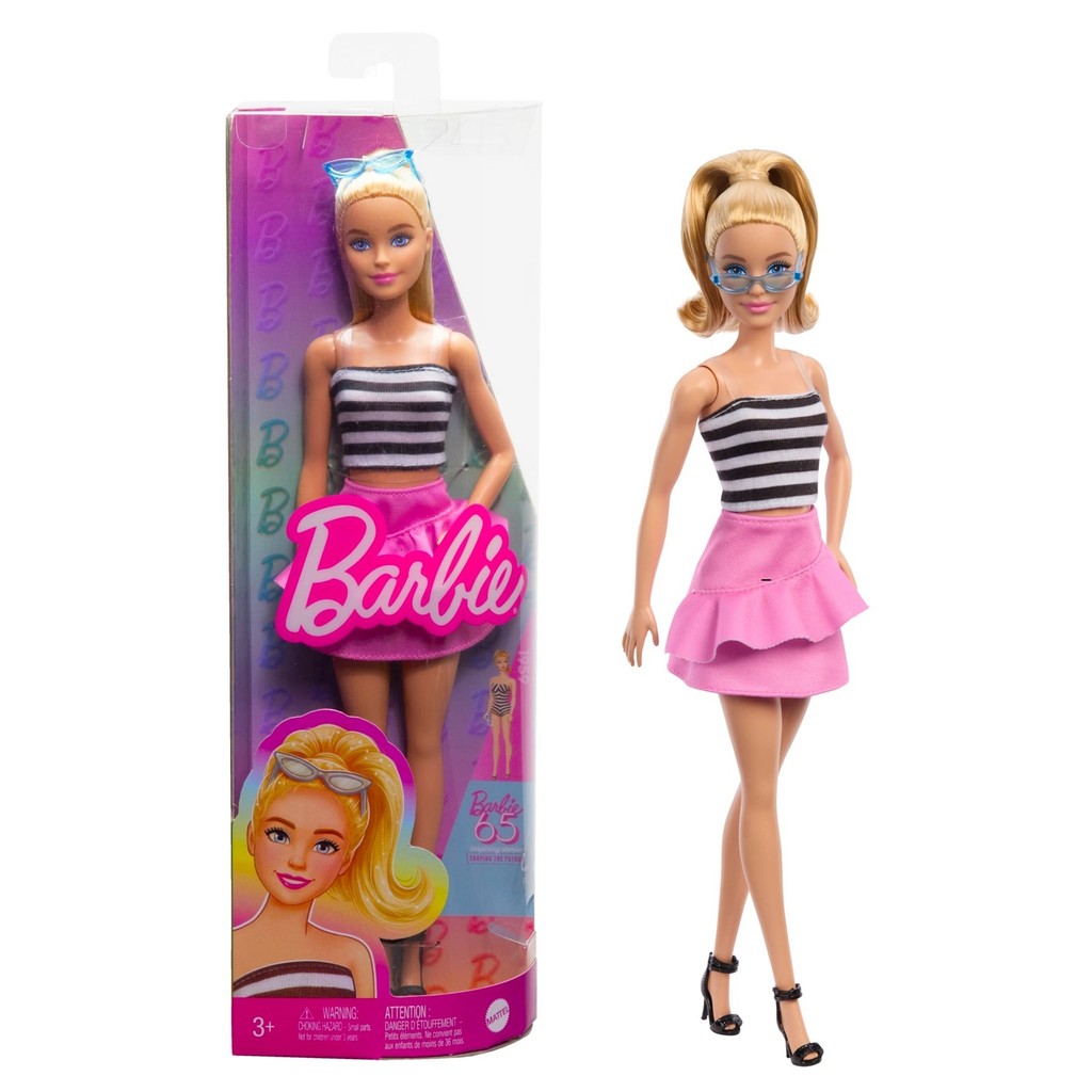 Boneca Barbie Fashionistas Loira Blusa Listrada #213 - Mattel