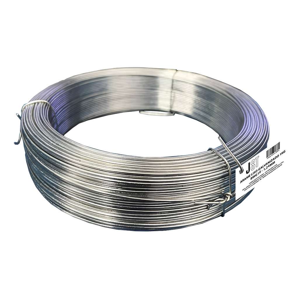 Arame Liso Galvanizado - Bwg18-1,24mm - 1 Kg - Jst Cor Prateado