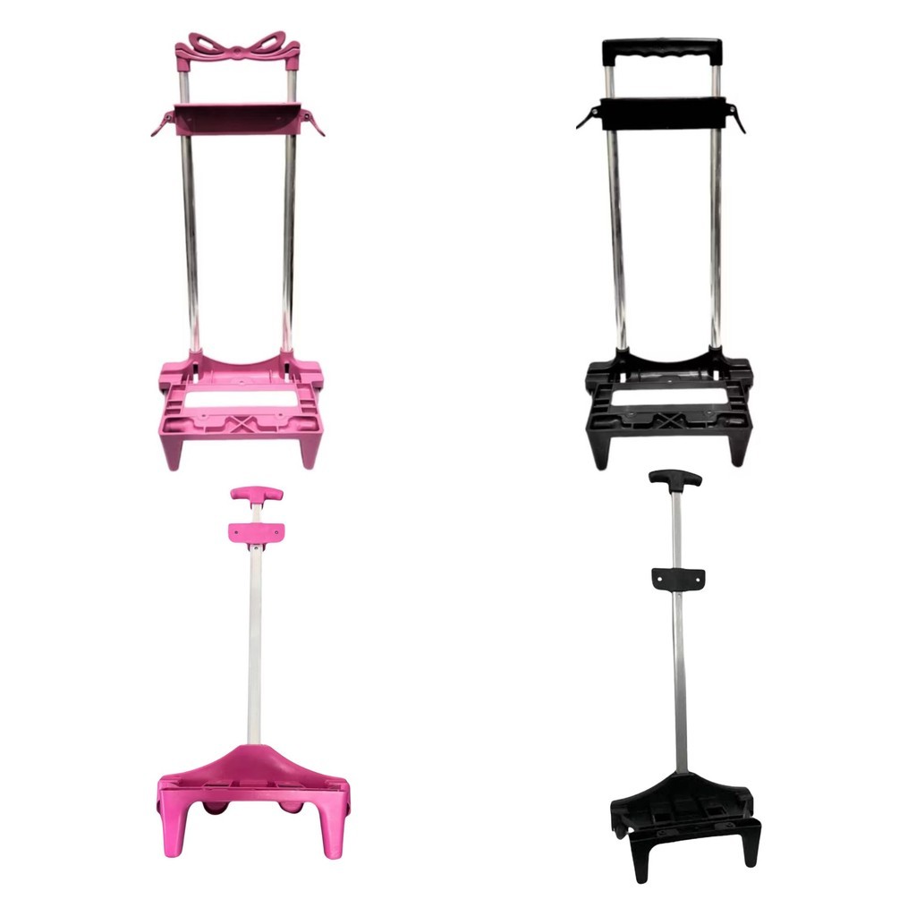 Carrinho Para Mochila Escolar Rosa 40cm Com 2 Hastes E Rodinhas De Silicone Para Menina E Menino em Oferta na Shopee