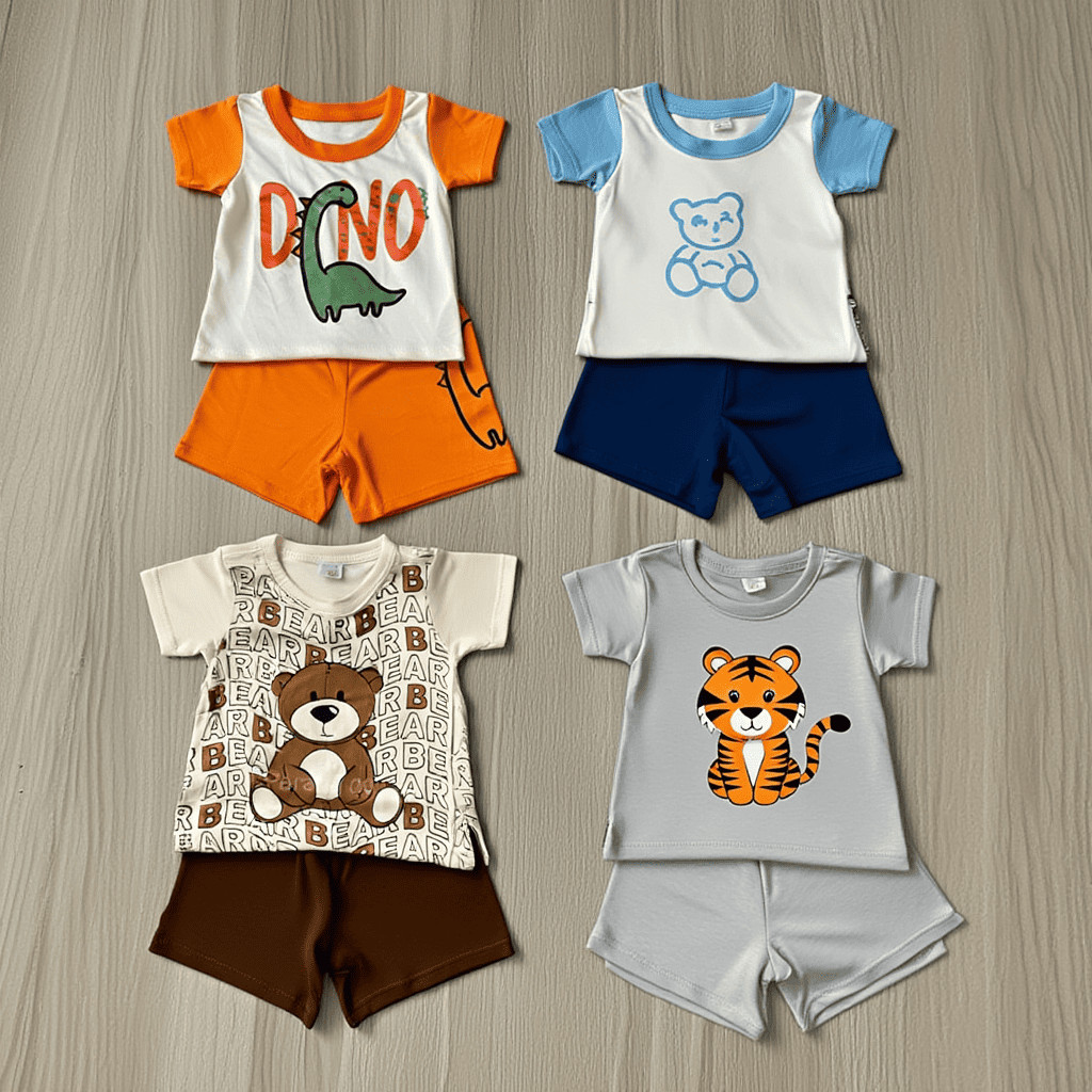 Kits Roupa De Bebe Peças Enxoval Presente Unissex Menino Roupas de Bebê Conjunto Bebê Para Escola BebÊ