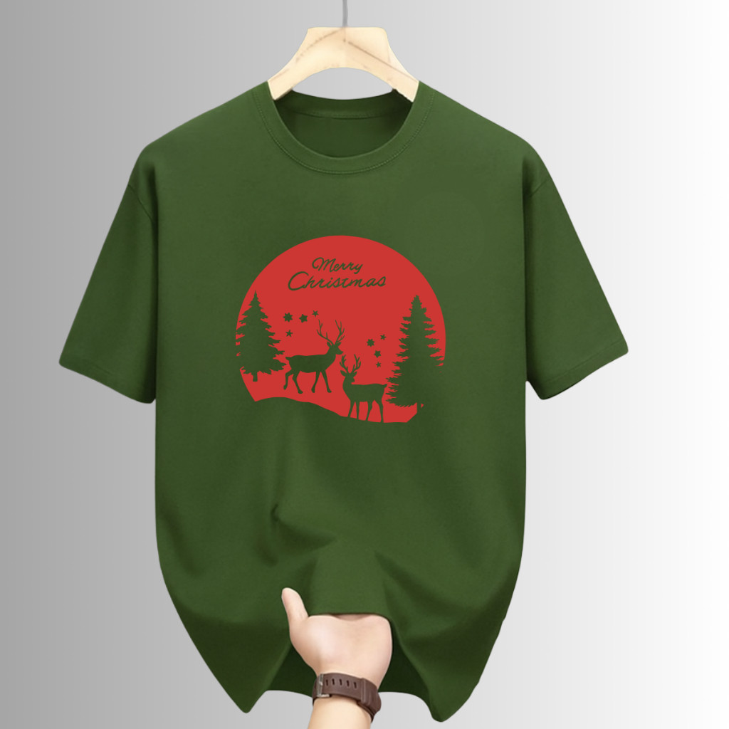 Camiseta Camisa Camiseta Camisa Básica Natal Arvores Hena merry Christmas 100% Algodão Lançamento Algodão Envio Imediato
