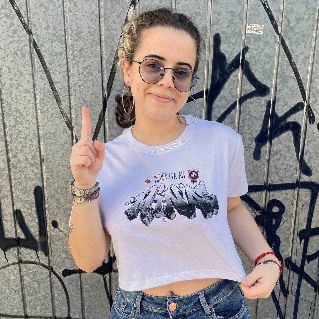Camiseta Cropped Corinthians Feminino Respeita As Minas