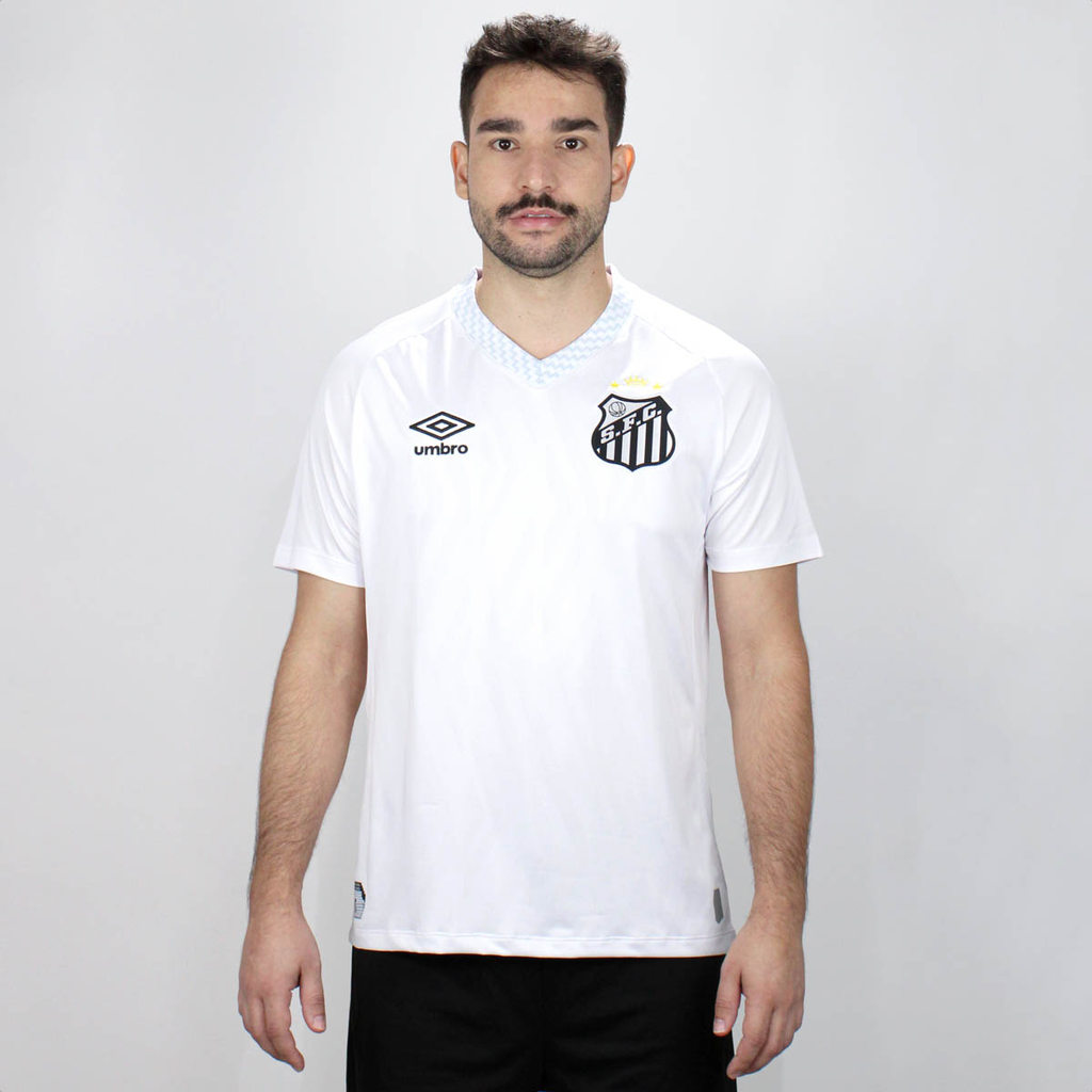 Camiseta de Time Umbro Santos Torcedor Neymar Jr. OF. 1 N10 2025 Branco - Masculino