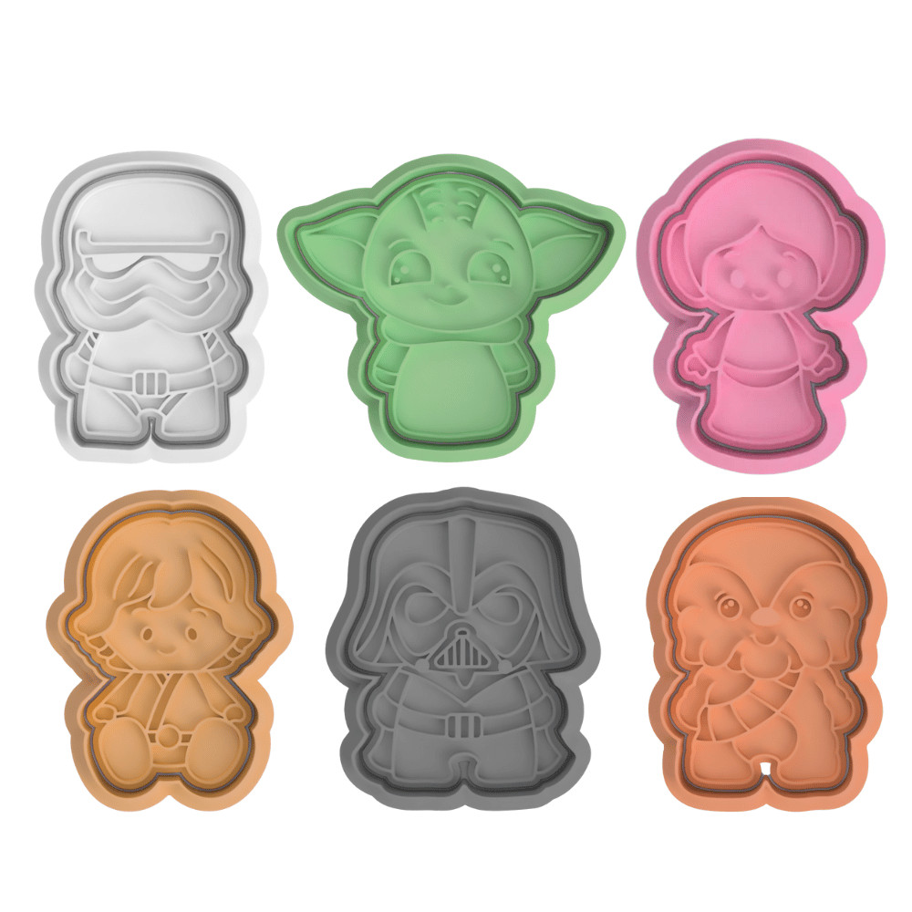Cortador Biscoito Molde Forma Coleção starwars Marcador Carimbo Pasta Americana Massa